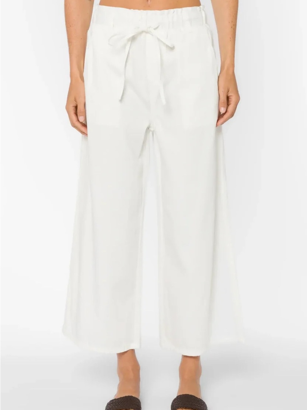 Velvet Heart White Wide-Leg Drawstring Pants